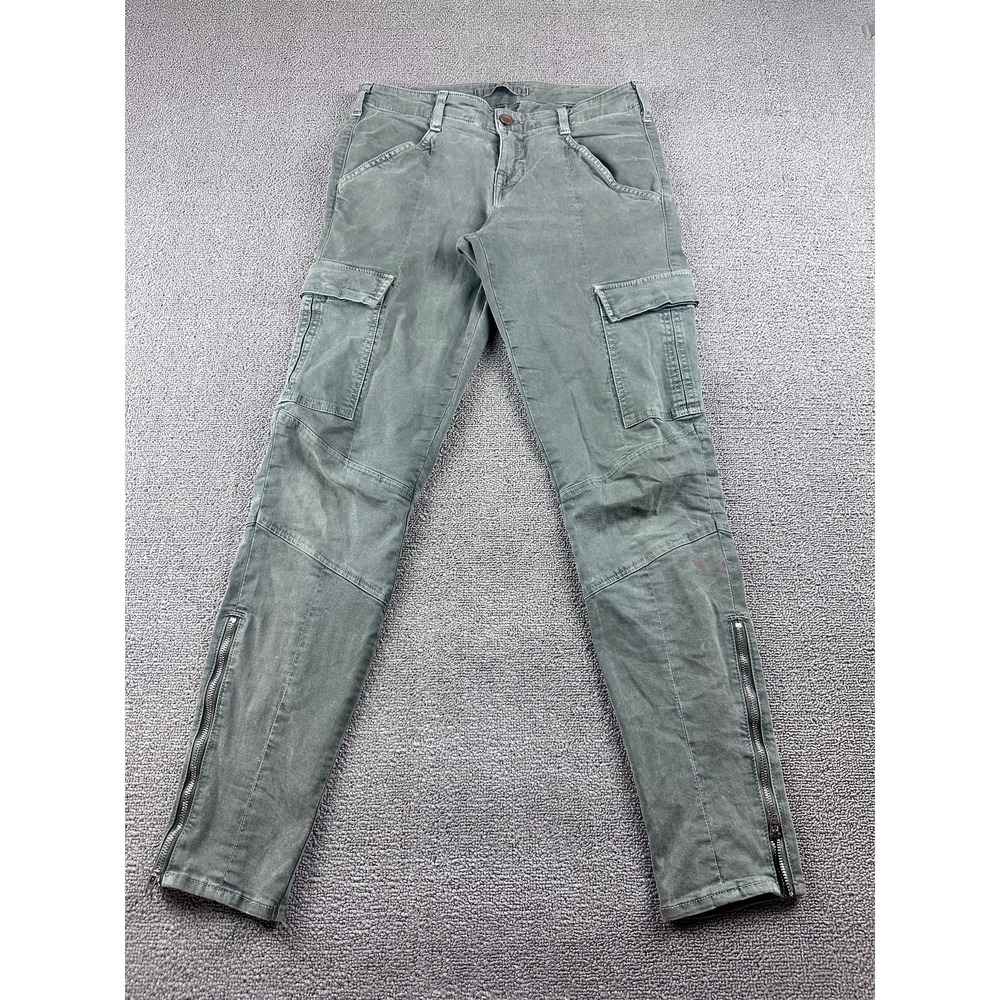 J. Brand Cargo Pants Women 27 Green Houlihan Skinny Twill USA Made Military